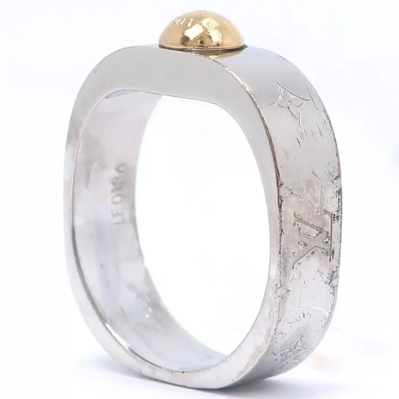 LOUIS VUITTON Nanogram Ring M00218 metallic #7.8(US Size) 5.7g unisex - Picture 6 of 7
